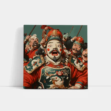 Chinese Opera Warriors Traditional Red Costume Art
