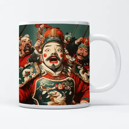Chinese Opera Warriors Traditional Red Costume Art
