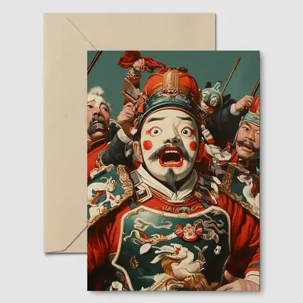 Chinese Opera Warriors Traditional Red Costume Art