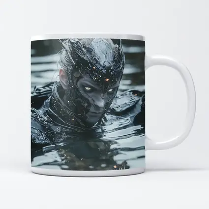 Dark Armored Warrior Rising From Water