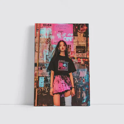 K-Pop Girl Neon Urban Street Style