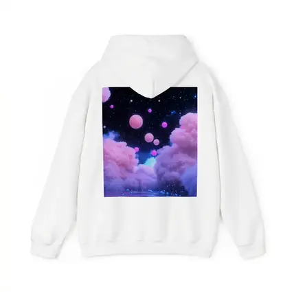Pink Clouds Floating Spheres Starry Night Sky
