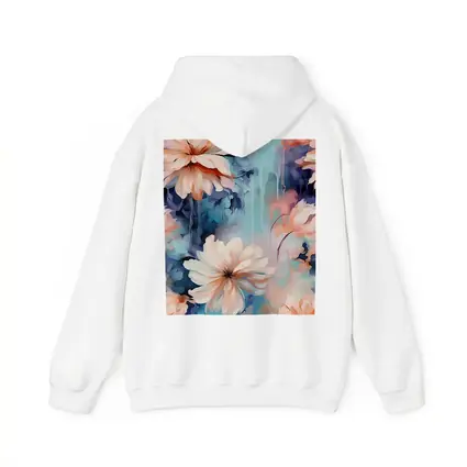 Watercolor Daisy Flowers Blue Dreamy Background