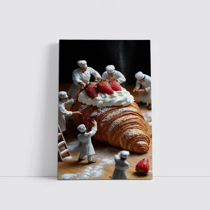 Tiny Chefs Decorating Giant Strawberry Croissant