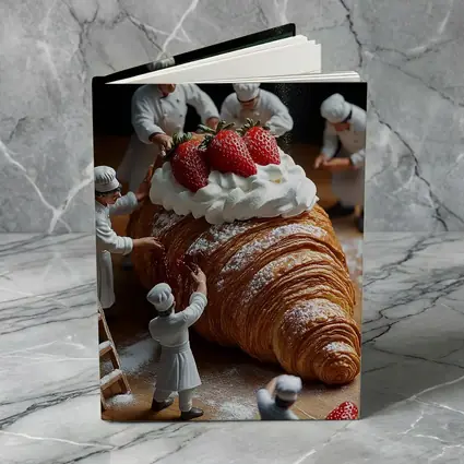Tiny Chefs Decorating Giant Strawberry Croissant