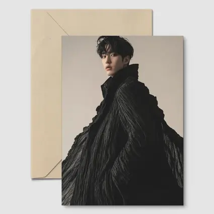 Young Asian Man Dramatic Black Cloak Portrait