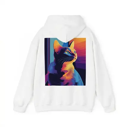 Neon Cat Portrait Colorful Retro Window