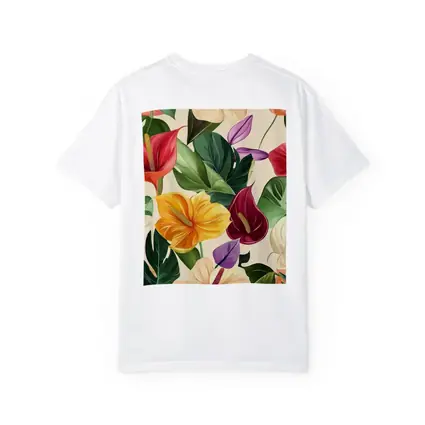 Tropical Anthurium Hibiscus Flowers Beige Background