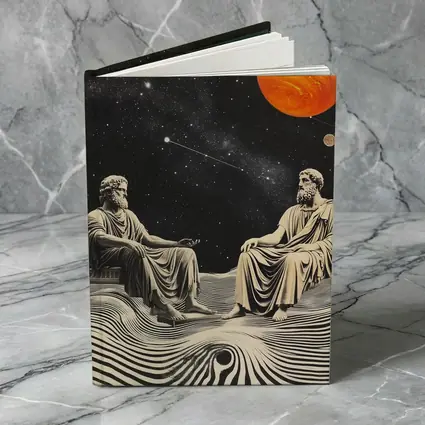 Greek Philosophers Sitting Under Cosmic Space