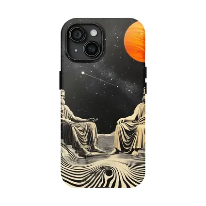 Greek Philosophers Sitting Under Cosmic Space
