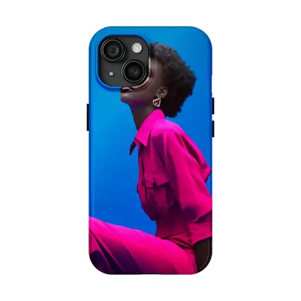Woman in Magenta Outfit Against Blue Sky