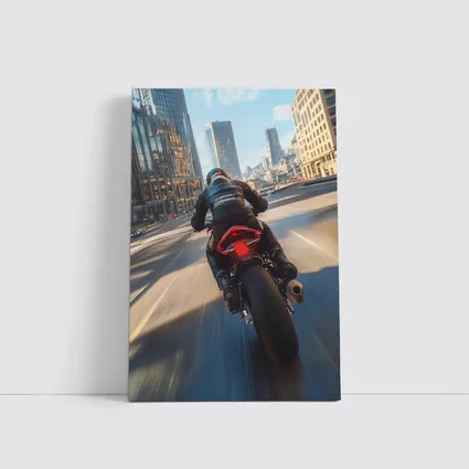 Sport Bike Rider Racing Through City Streets