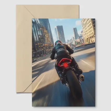Sport Bike Rider Racing Through City Streets