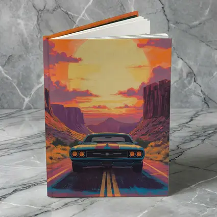 Dodge Challenger Desert Canyon Sunset Art