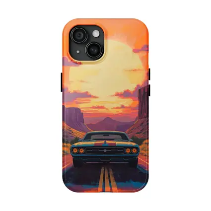 Dodge Challenger Desert Canyon Sunset Art
