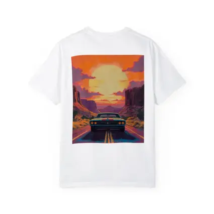 Dodge Challenger Desert Canyon Sunset Art