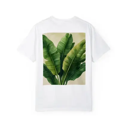 Tropical Banana Leaves Illustration Beige Background
