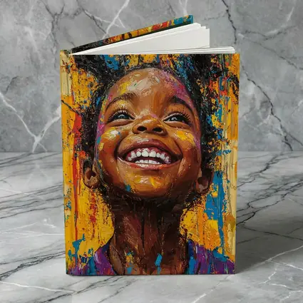 Joyful Girl Laughing Bold Expressionist Painting