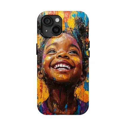 Joyful Girl Laughing Bold Expressionist Painting
