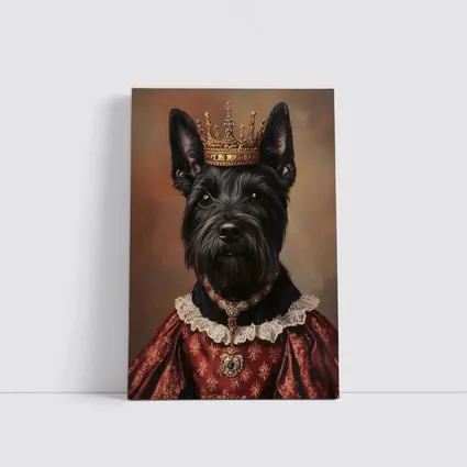 Royal Scottish Terrier Portrait Wearing Crown