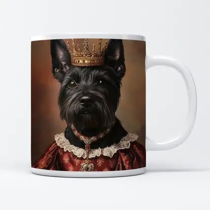 Royal Scottish Terrier Portrait Wearing Crown