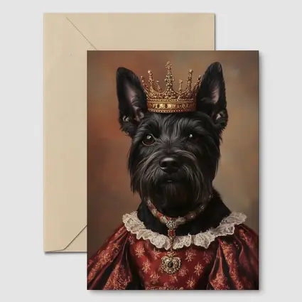 Royal Scottish Terrier Portrait Wearing Crown