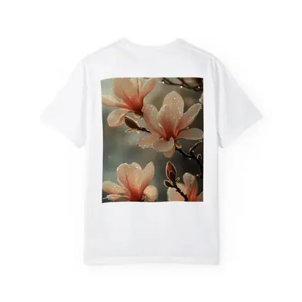 Pink Magnolia Flowers With Dew Drops