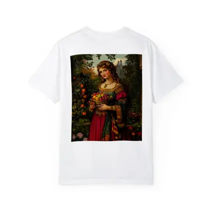 Renaissance Woman Holding Fruit Bowl Garden