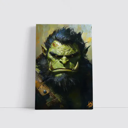 Green Orc Warrior Portrait Fantasy Art