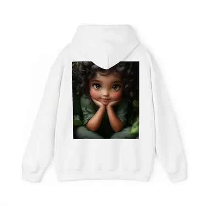 Cute Cartoon Girl With Kiwi Fruit Green