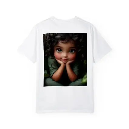 Cute Cartoon Girl With Kiwi Fruit Green