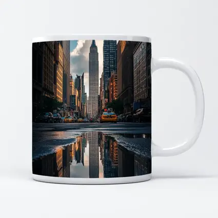 Empire State Building New York Street Reflection