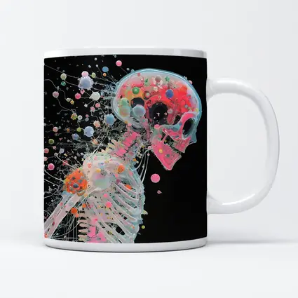 Colorful Skeleton Anatomy Art Black Background