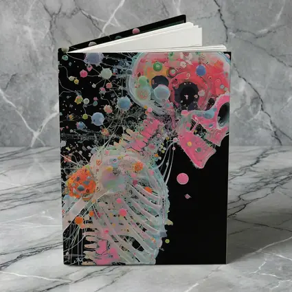 Colorful Skeleton Anatomy Art Black Background