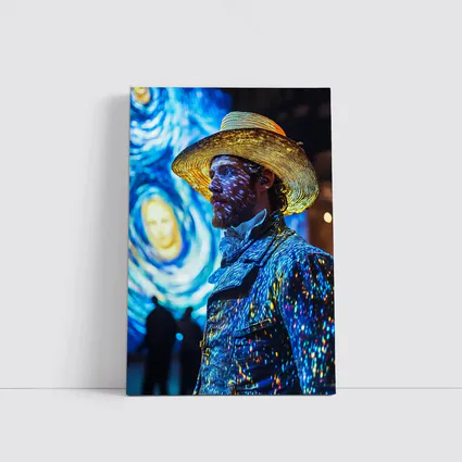 Van Gogh Starry Night Man Portrait Art