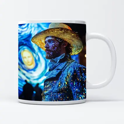Van Gogh Starry Night Man Portrait Art