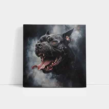 Black Pit Bull Dark Smoke Fantasy Art