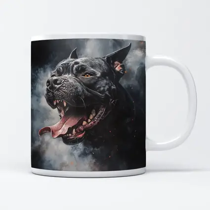 Black Pit Bull Dark Smoke Fantasy Art