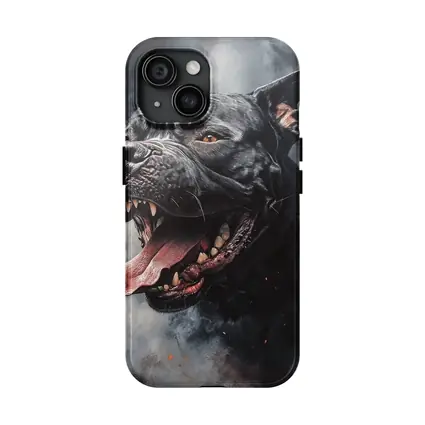 Black Pit Bull Dark Smoke Fantasy Art