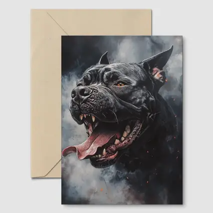 Black Pit Bull Dark Smoke Fantasy Art