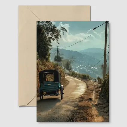 Tuk Tuk On Winding Mountain Road