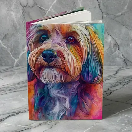 Colorful Havanese Dog Watercolor Art Portrait