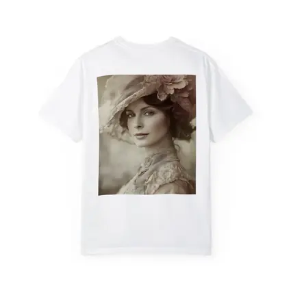 Victorian Woman Portrait Soft Floral Hat