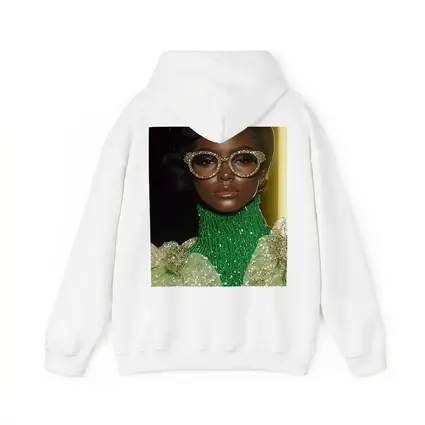 Glamorous Woman Gold Rhinestone Glasses Fashion Portrait