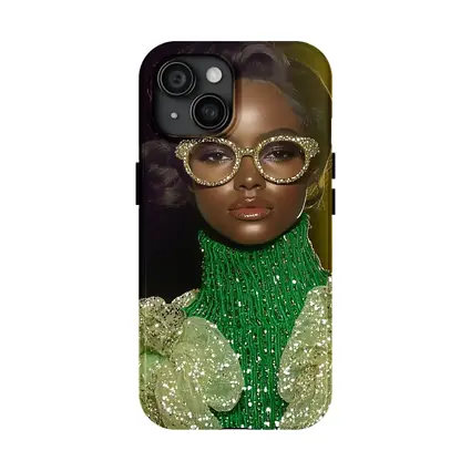 Glamorous Woman Gold Rhinestone Glasses Fashion Portrait