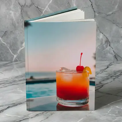 Tropical Cocktail Sunset Ocean Pool View