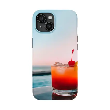Tropical Cocktail Sunset Ocean Pool View