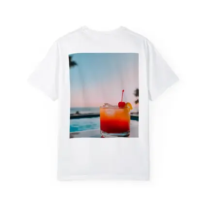 Tropical Cocktail Sunset Ocean Pool View