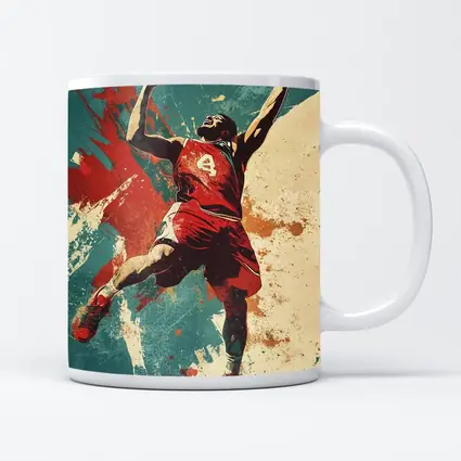 Basketball Player Dunking Retro Grunge Art
