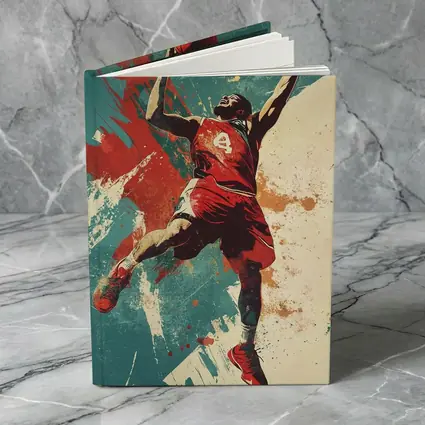 Basketball Player Dunking Retro Grunge Art